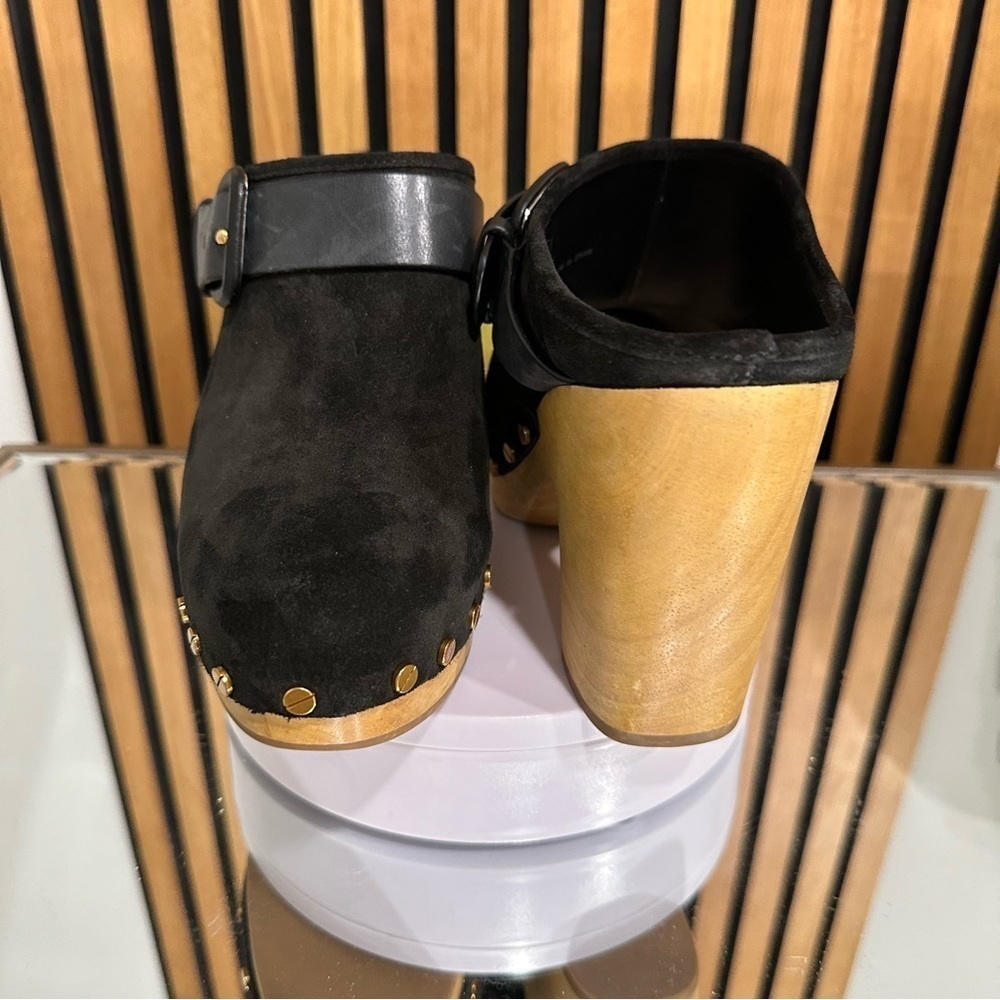 Veronica Beard Dacey Suede Studded Clogs Black Size 8.5 NEW WITHOUT TAGS - Picture 6 of 7